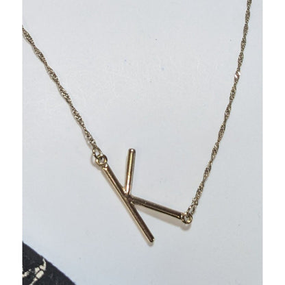 Silver Initial K Necklace Minimalist Letter Pendant Dainty Monogram Jewelry