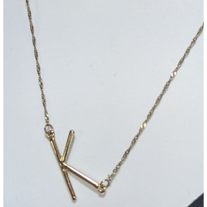 Silver Initial K Necklace Minimalist Letter Pendant Dainty Monogram Jewelry