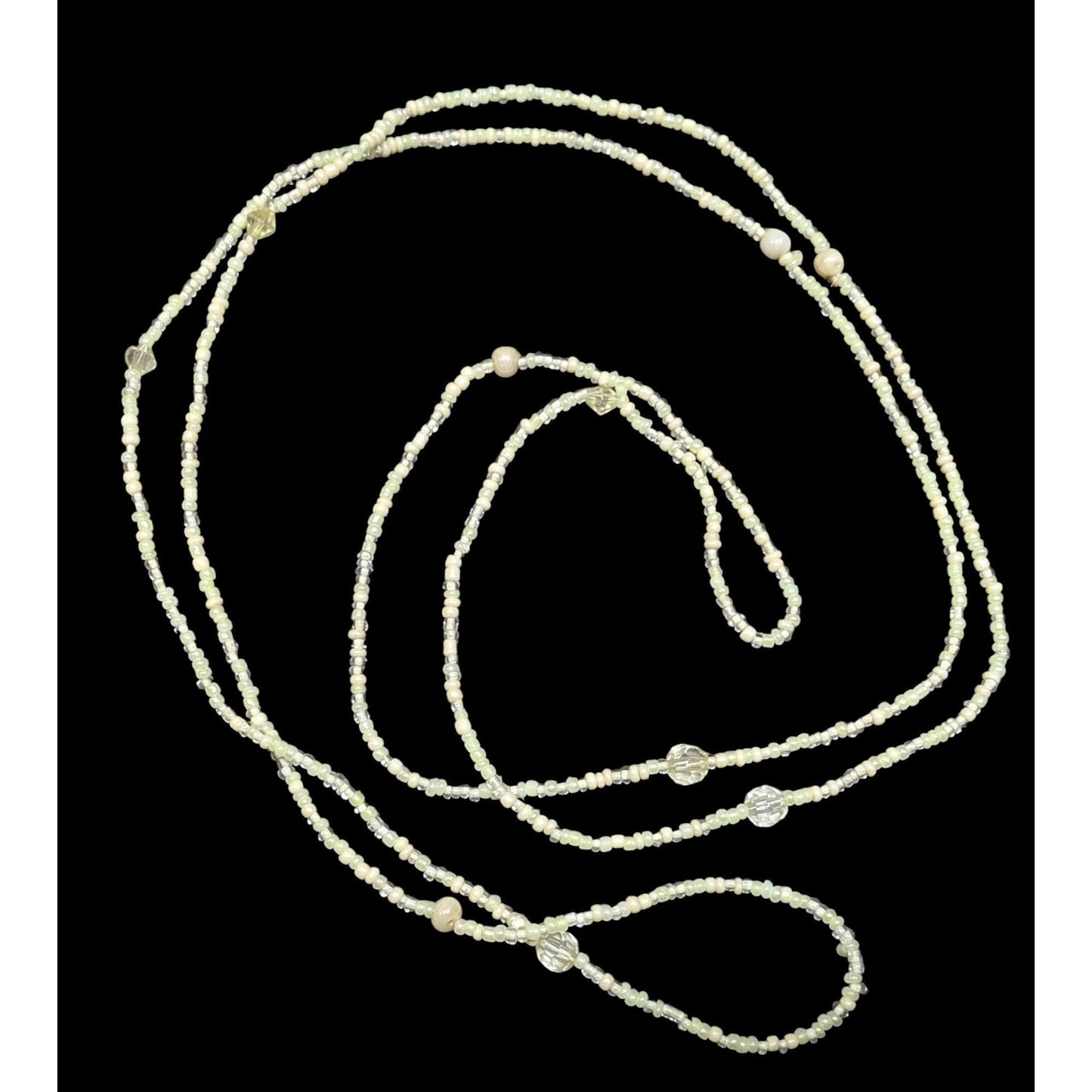 Simple Casual Cream Glass Beaded Necklace