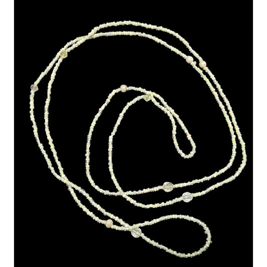Simple Casual Cream Glass Beaded Necklace