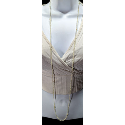 Simple Casual Cream Glass Beaded Necklace