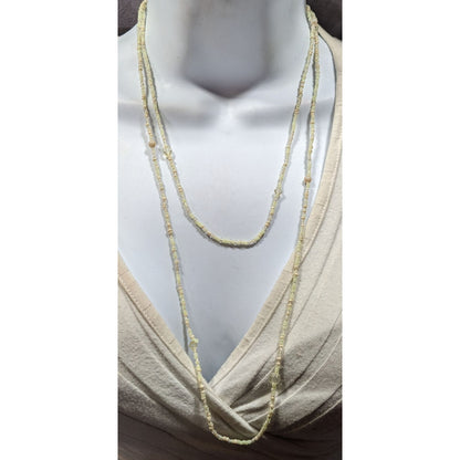 Simple Casual Cream Glass Beaded Necklace