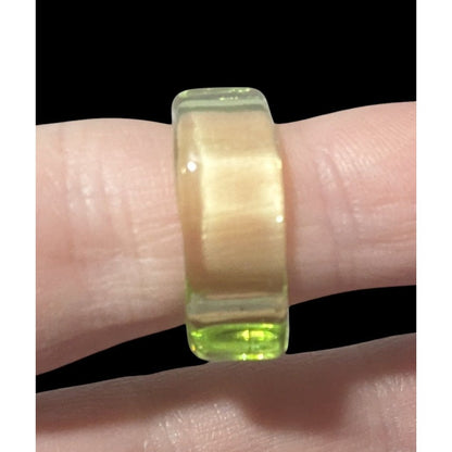 Chunky Translucent Green Square Ring Size 6