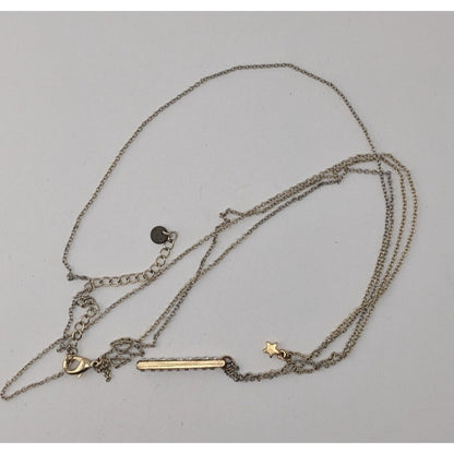 Y2K Abercrombie & Fitch Layered Star Rhinestone Bar Pendant Necklace