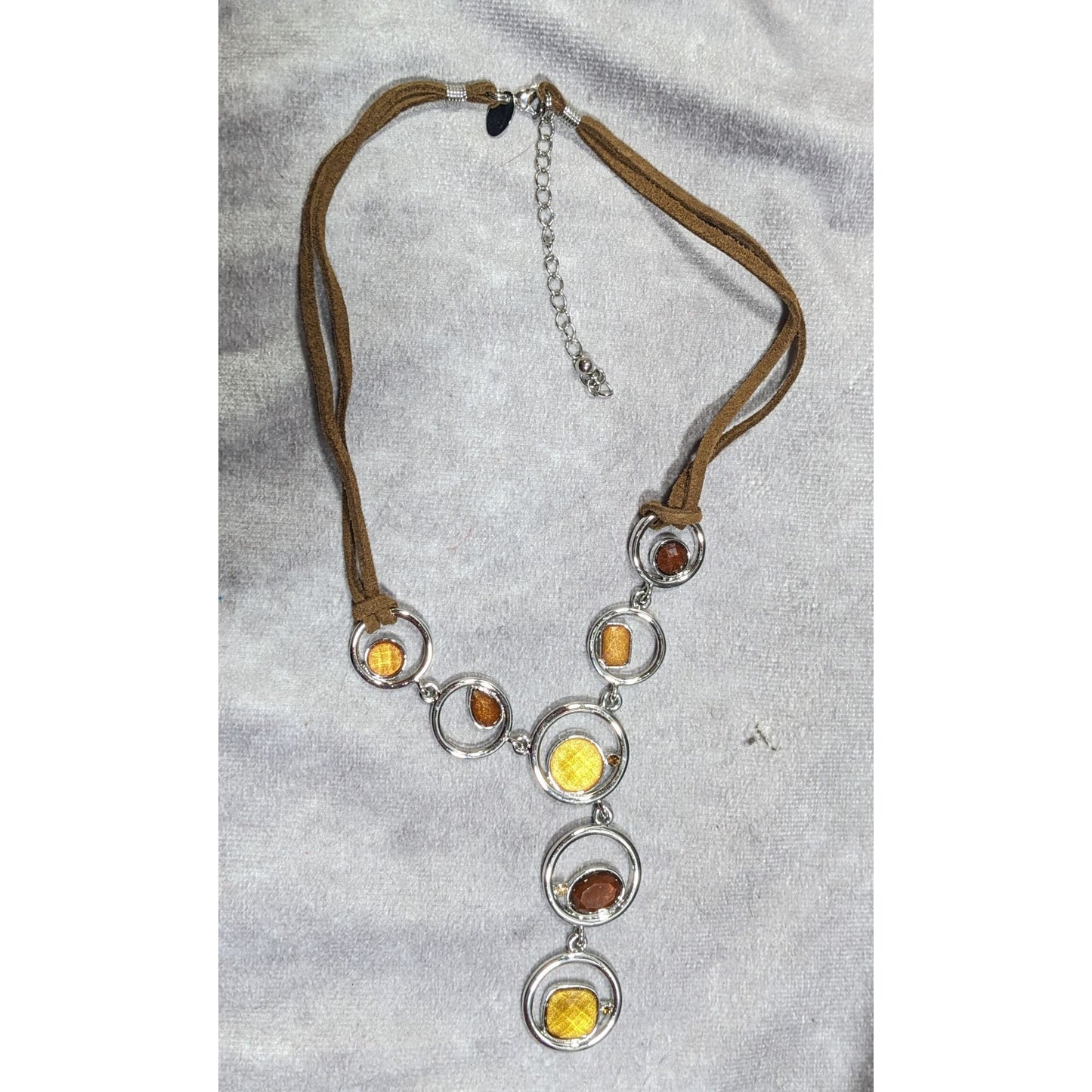 Lia Sophia Retro Brown And Yellow Gemmed Y Neckace