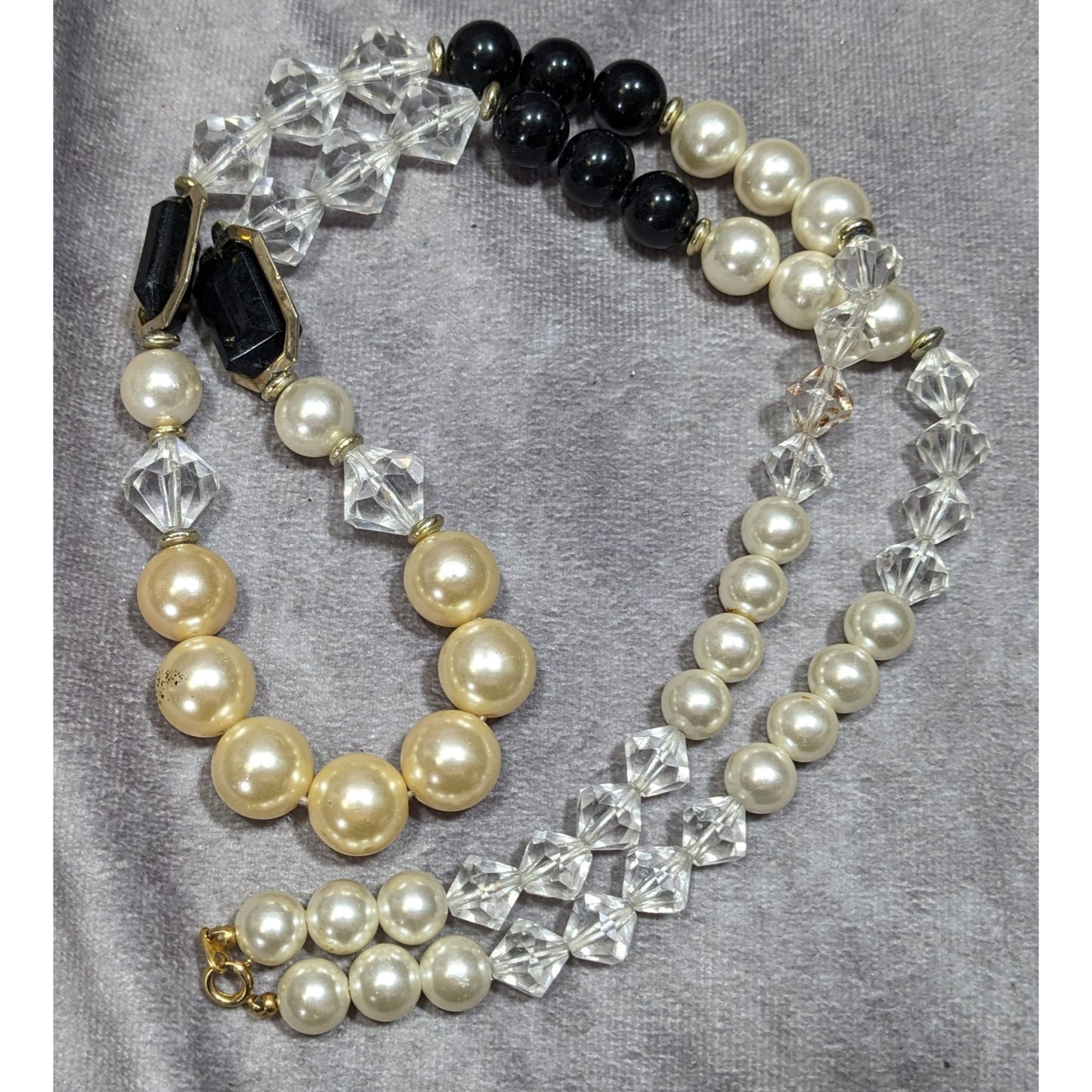 Elegant Glam Faux Pearl And Gem Beaded Necklace