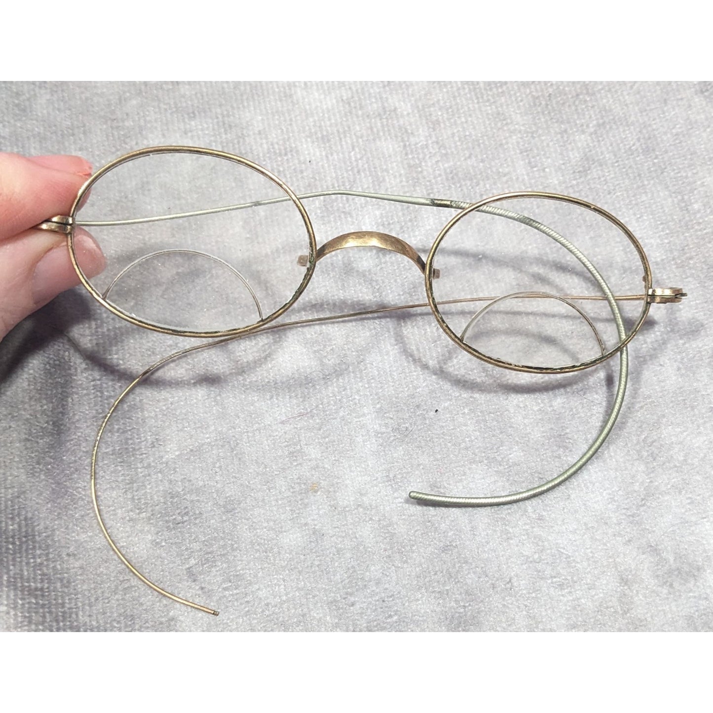 Hawkes Antique Oval Bifocal Silver And Gold Tone Glasses