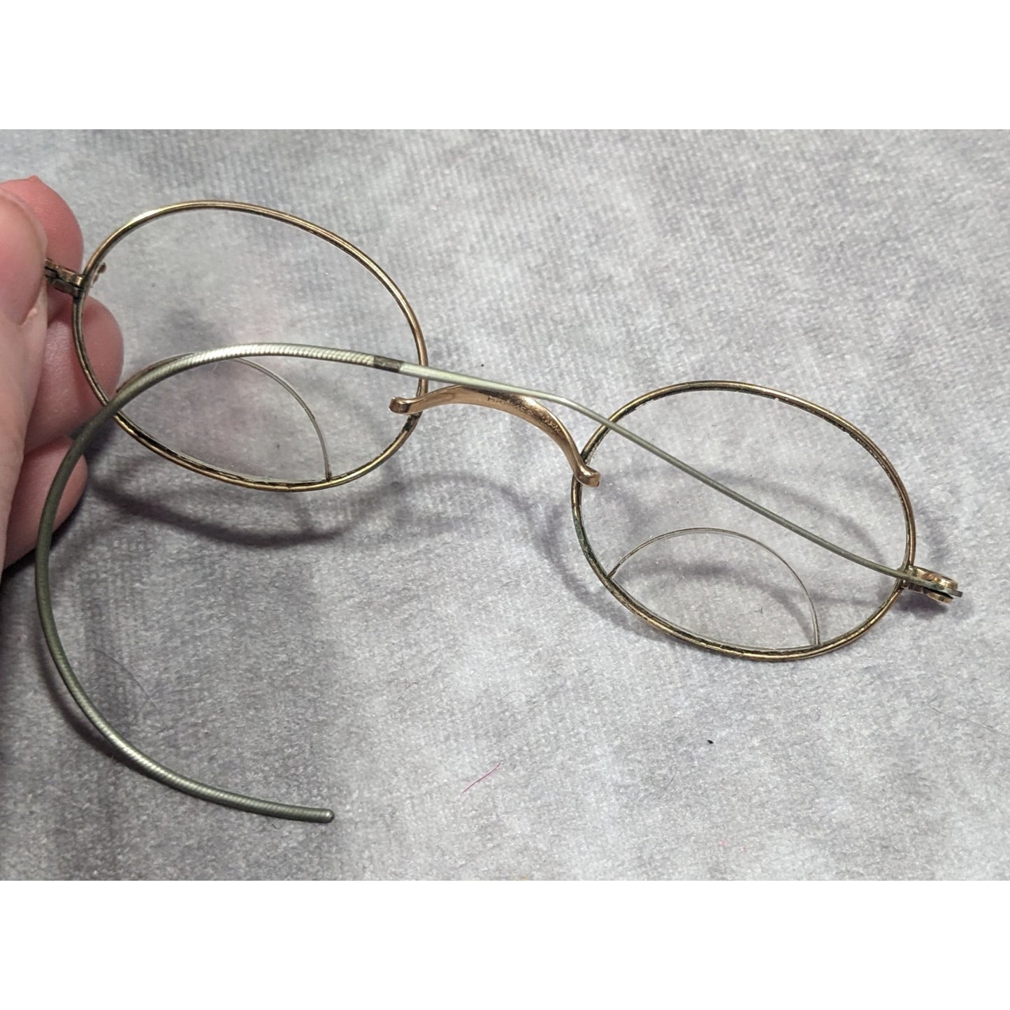 Hawkes Antique Oval Bifocal Silver And Gold Tone Glasses