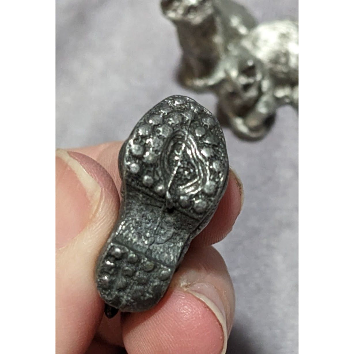 Vintage Miniature Pewter Cat Set (7)