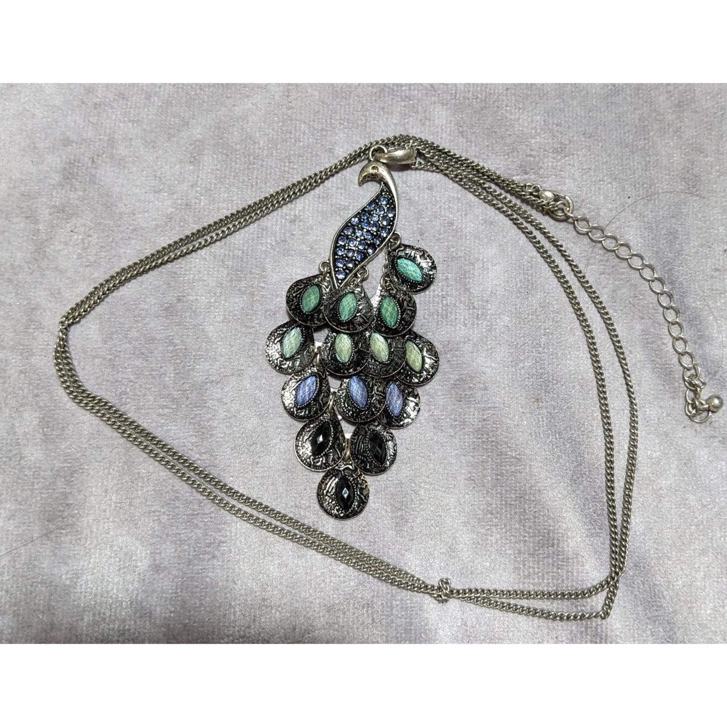 Blue Bohemian Peacock Necklace