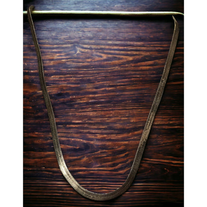 Vintage Worthington Etched Gold Herringbone Chain