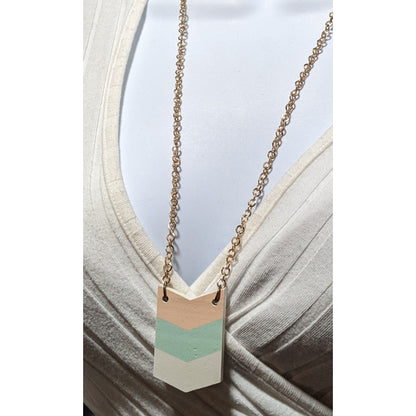 Striped Pastel Chevron Necklace