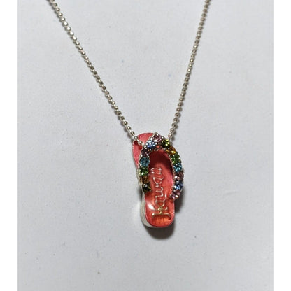 MC Rainbow Gem Enamel Hawaii Sandal Necklace