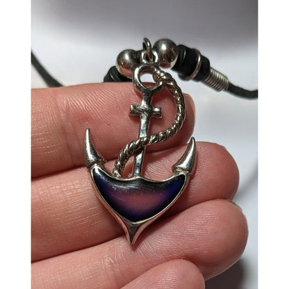 Retro Color Changing Mood Anchor Pendant Necklace