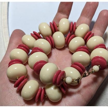Monet Strawberry And Cream Beaded Necklace