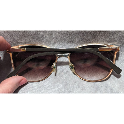 Black And Gold Keyhole Cateye Sunglasses