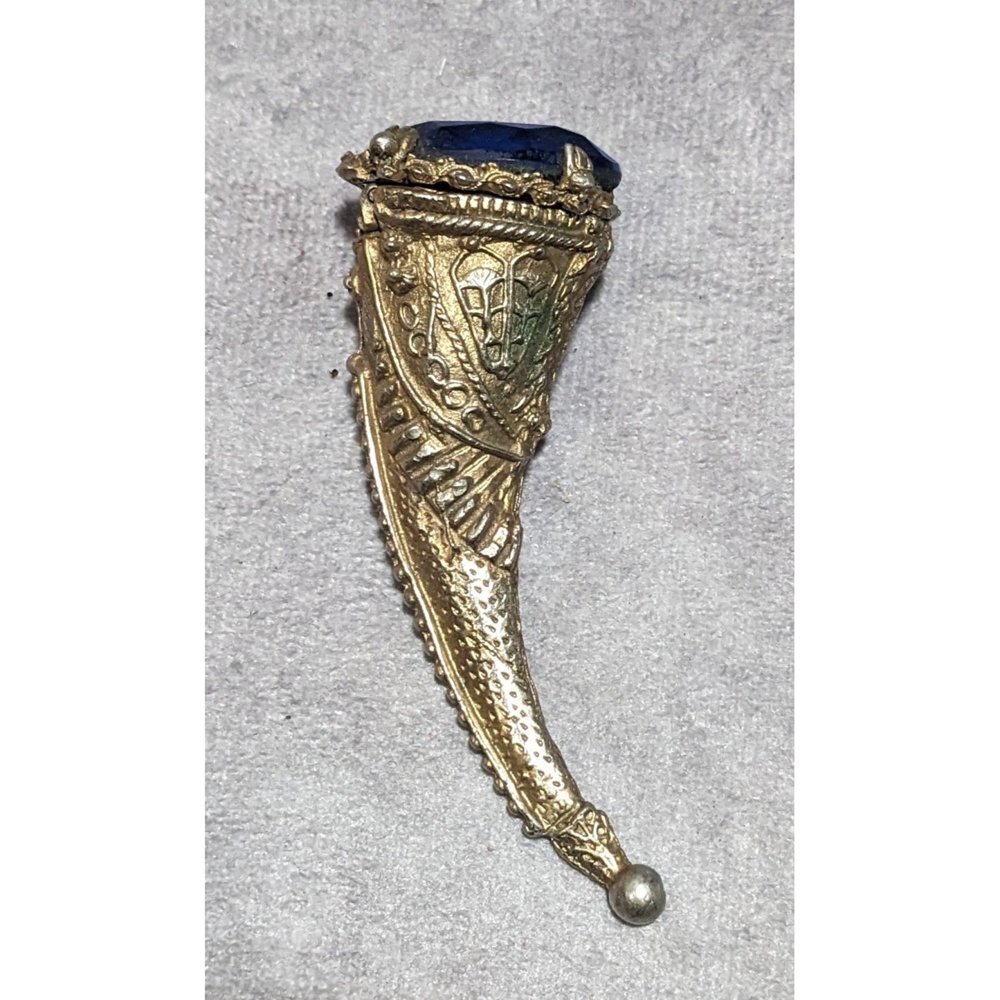 Vintage Gold Horn Shaped Trinket/Case