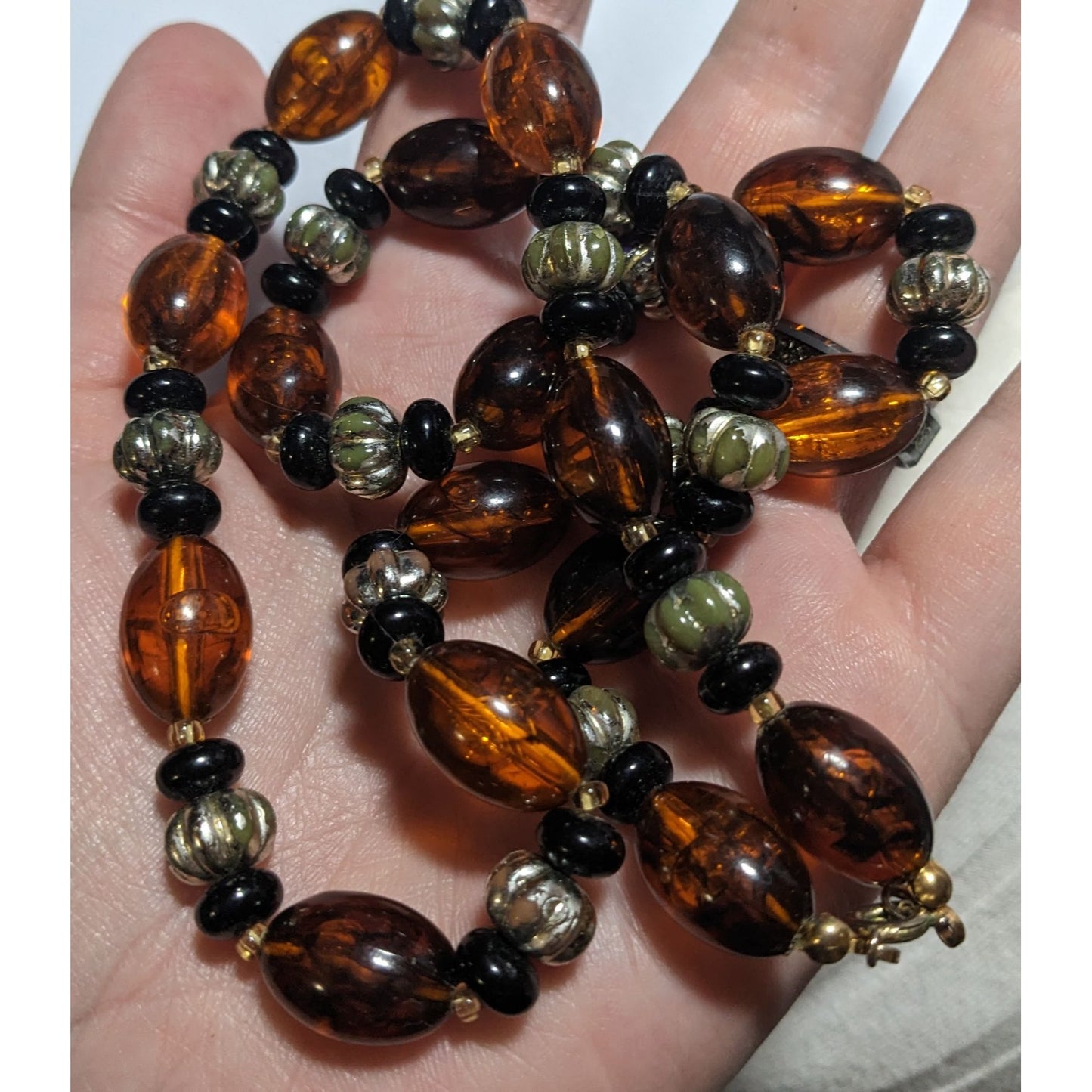 Retro Tortoise Honey Beaded Necklace