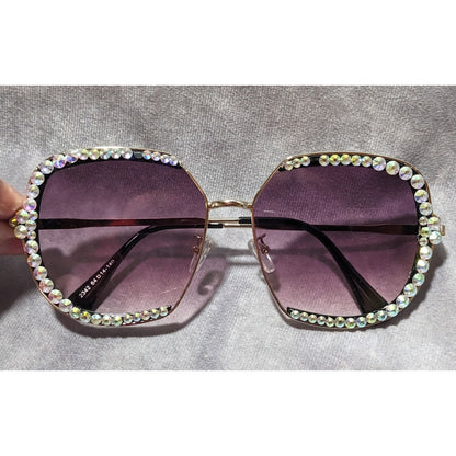 Rhinestone Glam Oversized Gradient Sunglasses