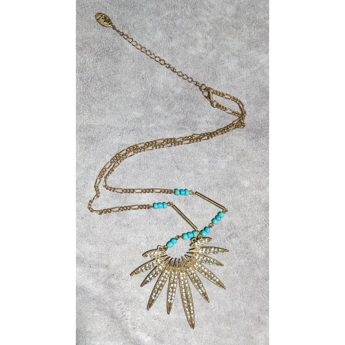 Southwestern Sunburst Rhinestone Pendant Necklace