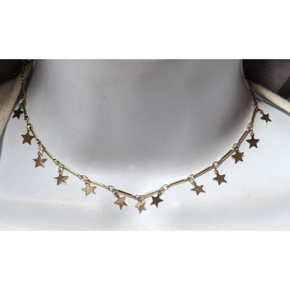 Minimalist Gold Star Charm Choker Necklace