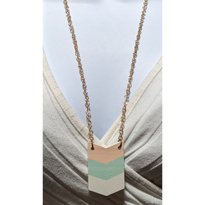 Striped Pastel Chevron Necklace