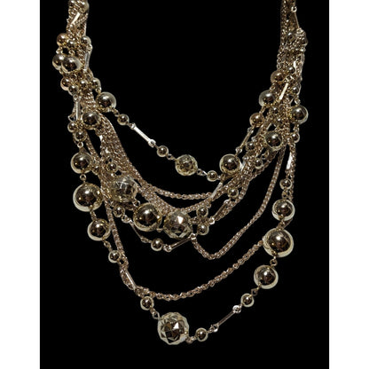 Vintage Multilayer Glam Gold Beaded Chain Necklace