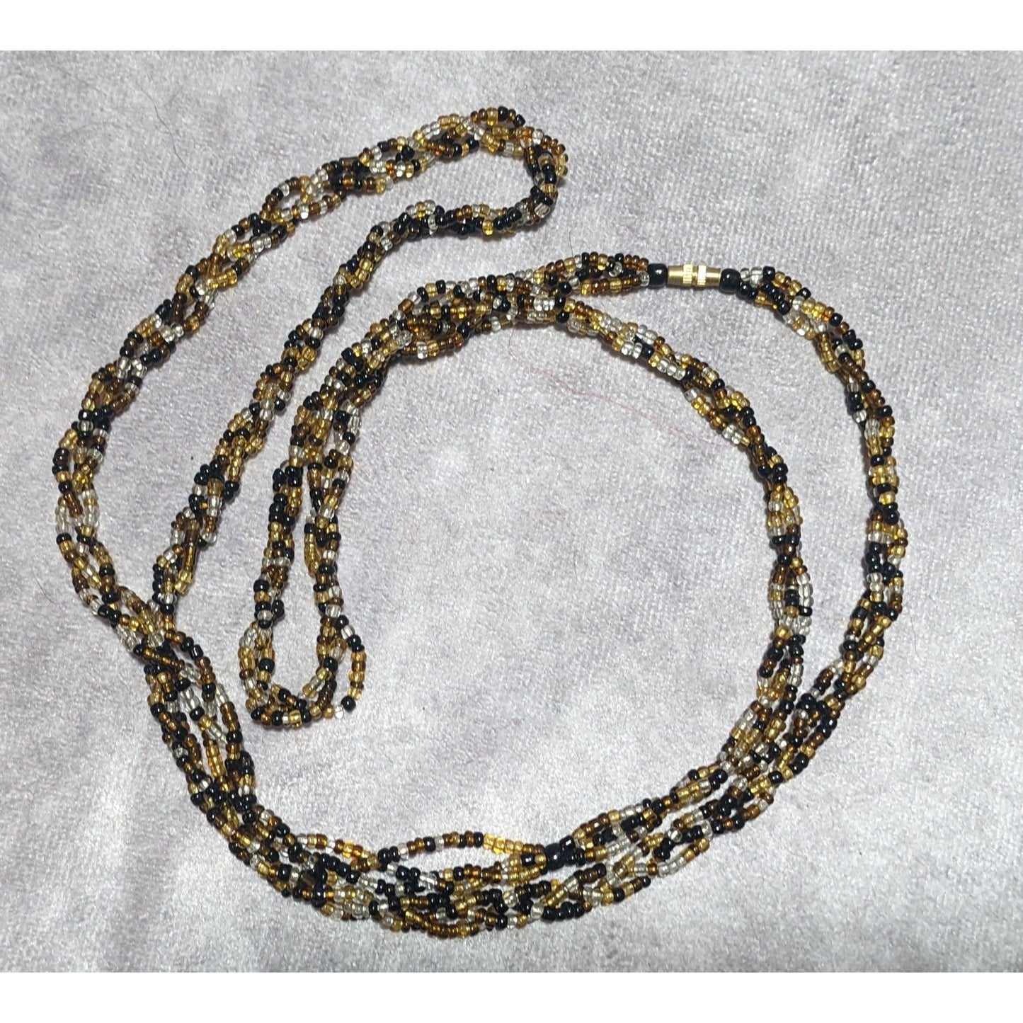 Braided Earthy Seed Bead Glass Necklace