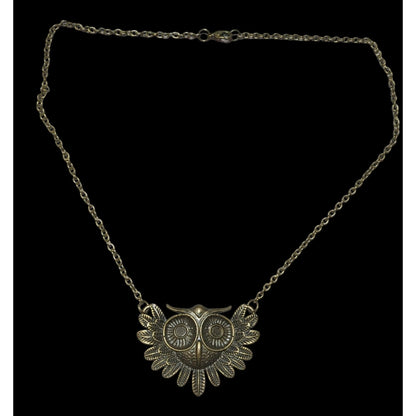 Gold Steampunk Owl Necklace