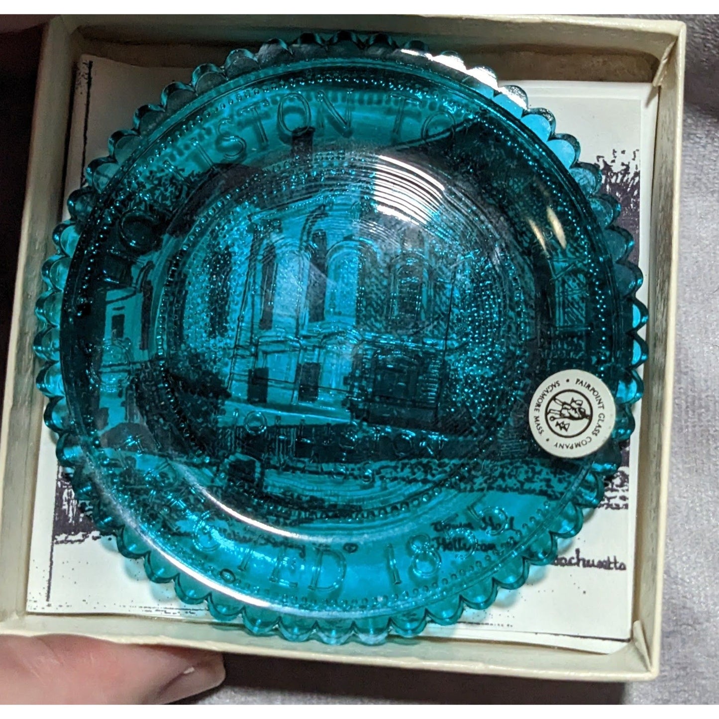 Fairpoint Glass Company Holliston Mass MIni Souvenir Plate