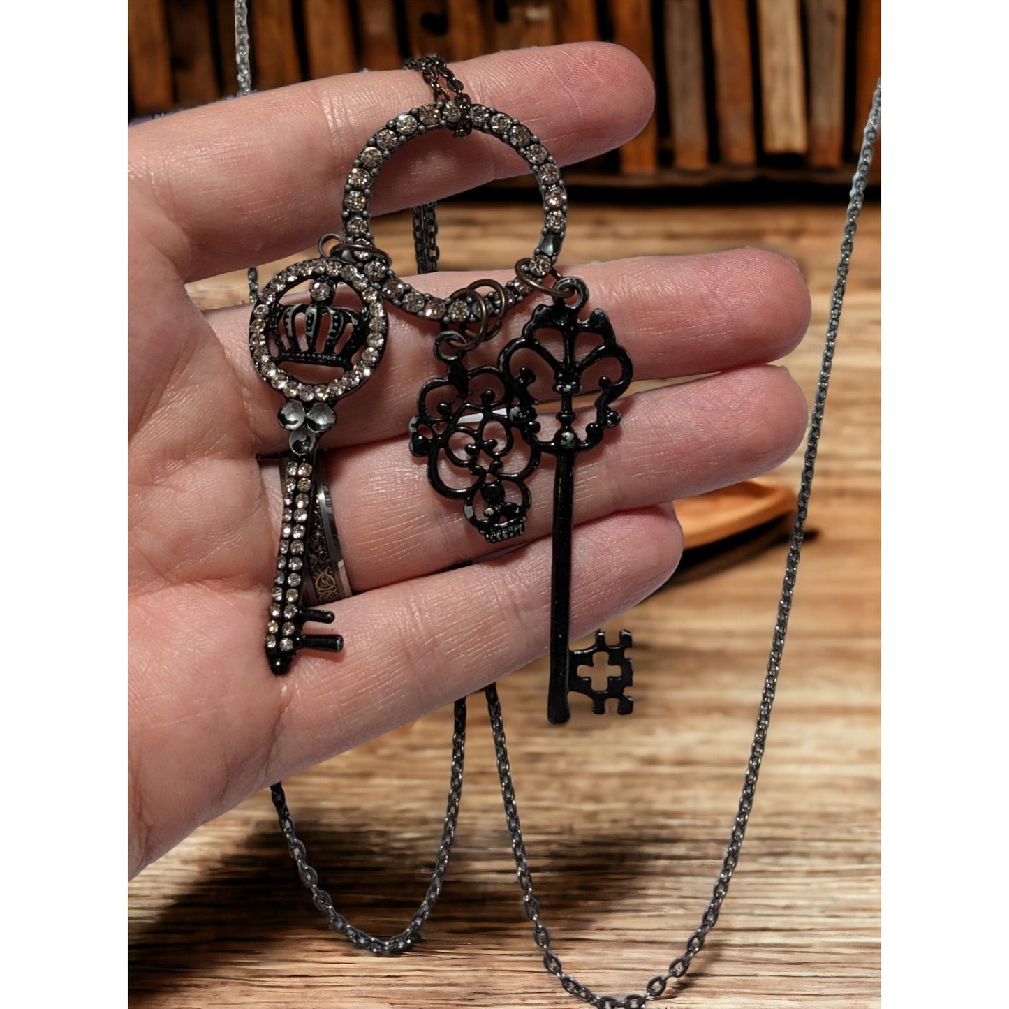 Gothic Key Charm Necklace