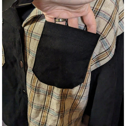 Shein Oversized 90s Style Corduroy Plaid Cropped Jacket