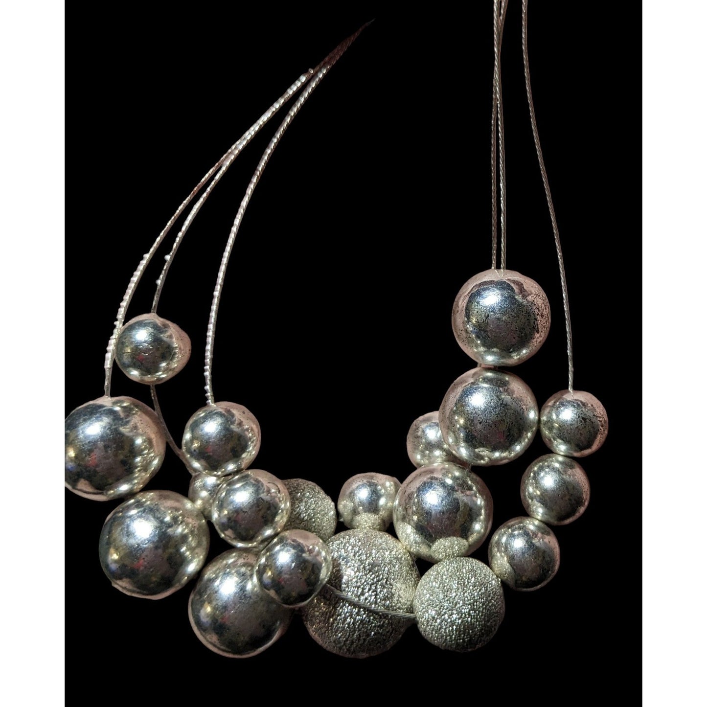 Elegant Multilayer Silver Beaded Necklace