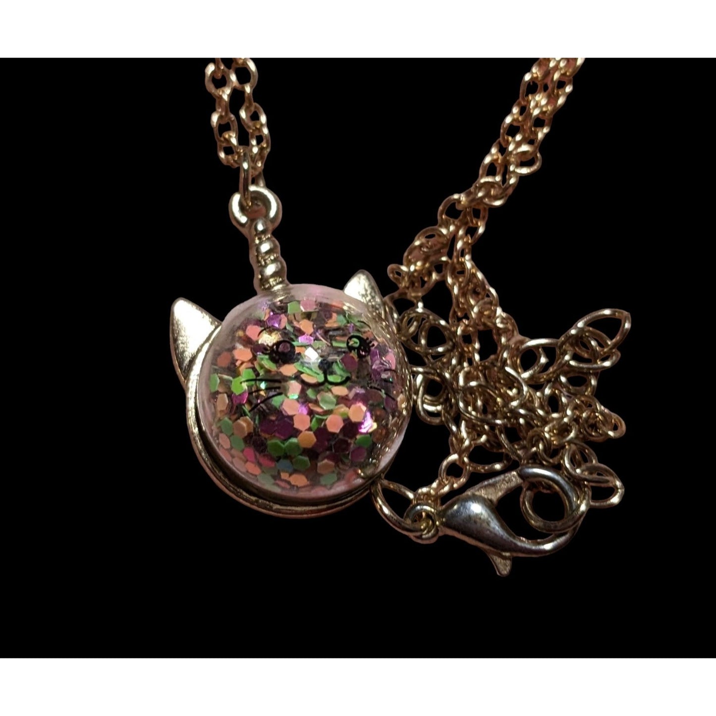 Rainbow Glitter Caticorn Necklace