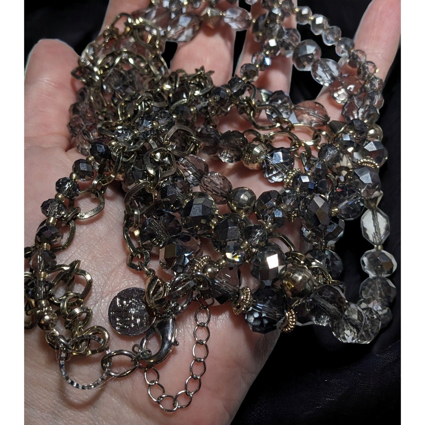 White House Black Market Glass Chain Opera Necklace