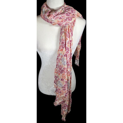 Warm Tone Floral Rainbow Print Lightweight Scarf