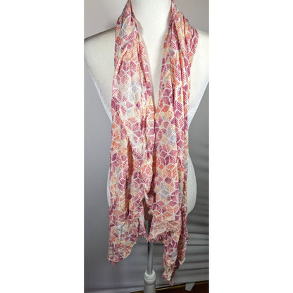 Warm Tone Floral Rainbow Print Lightweight Scarf