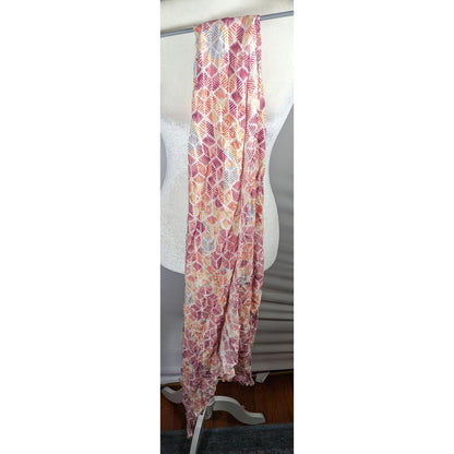 Warm Tone Floral Rainbow Print Lightweight Scarf