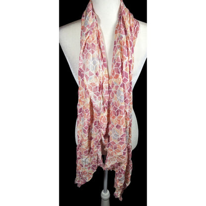 Warm Tone Floral Rainbow Print Lightweight Scarf