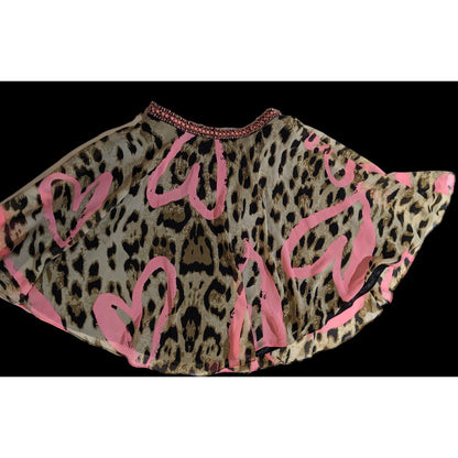 Rachel Allan Flared Leopard Heart Skirt