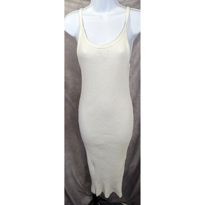 Zara White Rib Knit Bodycon Dress