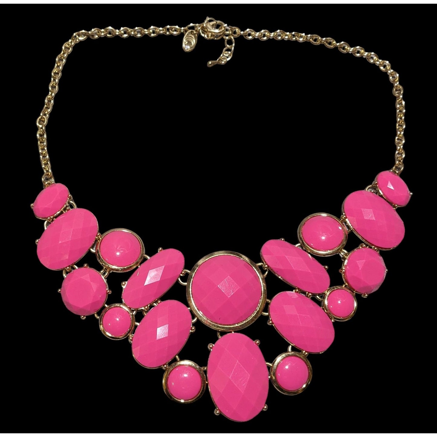 Charming Charlie Pink Gemmed Bib Necklace