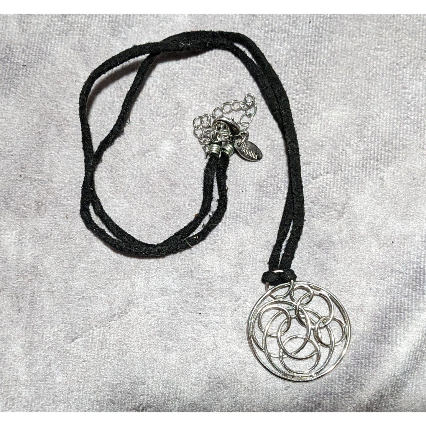 Lia Sophia Silver Wired Swirl Pendant Necklace