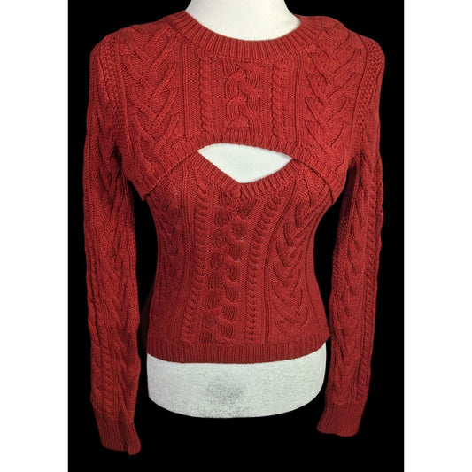 Vintage Abercrombie & Fitch Limited Edition Red Cable Knit Sweater With Attached Shrug