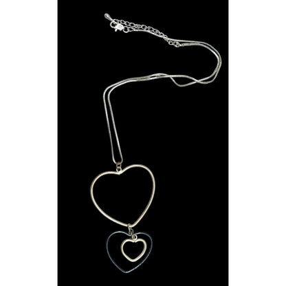 Coquette Multi Tone Open Heart Pendant Necklace