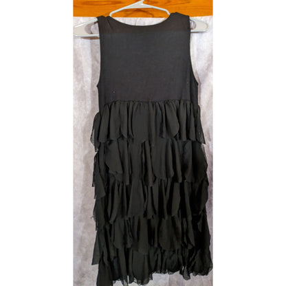 Alfani Petite Black Tiered Ruffle Sleeveless Dress Size Small Petite
