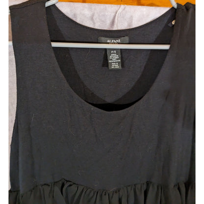 Alfani Petite Black Tiered Ruffle Sleeveless Dress Size Small Petite
