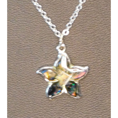Dainty Abalone Shell Flower Pendant Necklace