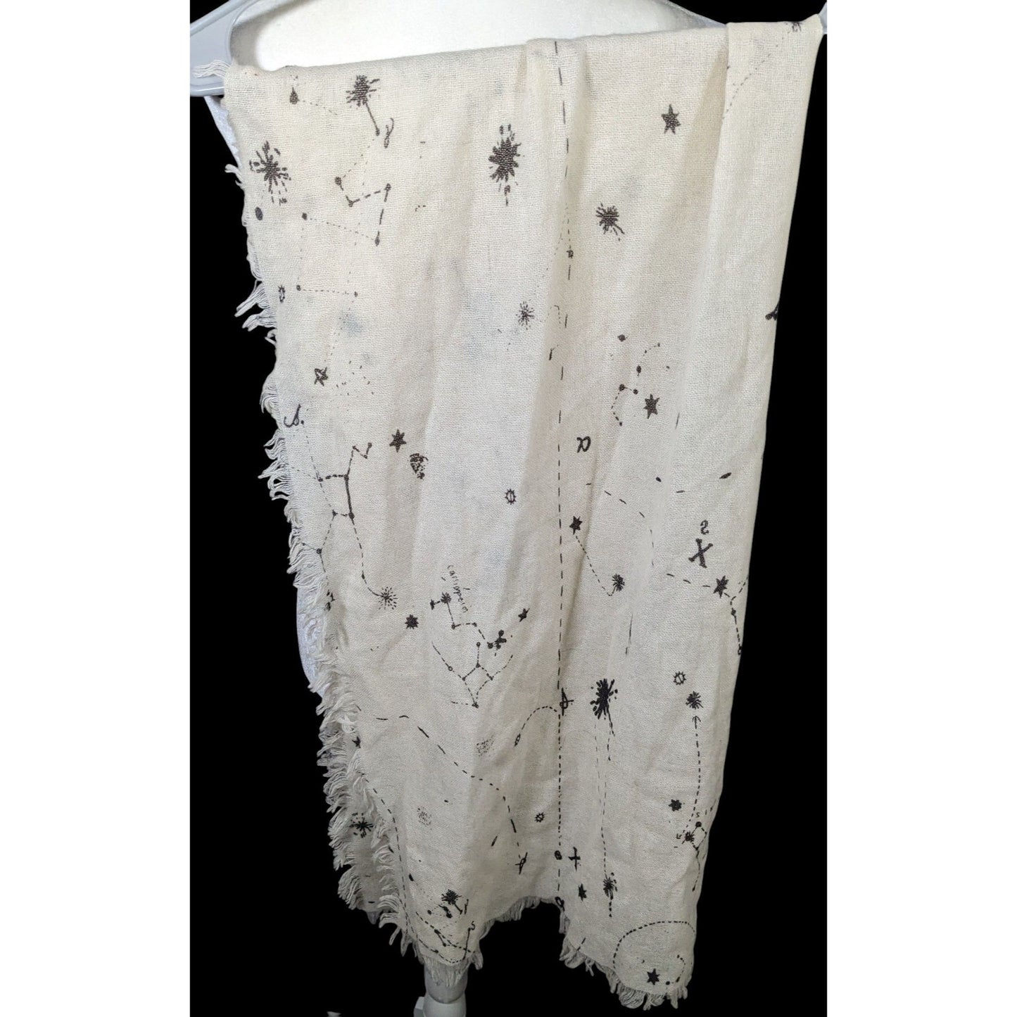 Celestial Star Constellation Print White Scarf