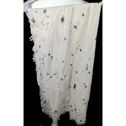 Celestial Star Constellation Print White Scarf
